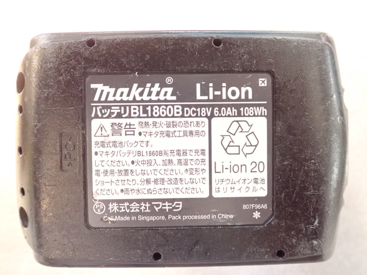 ■純正品■充電回数19回■【マキタ makita】マキタ 純正品 makita リチウムイオンバッテリー電池パック18v BL1860B