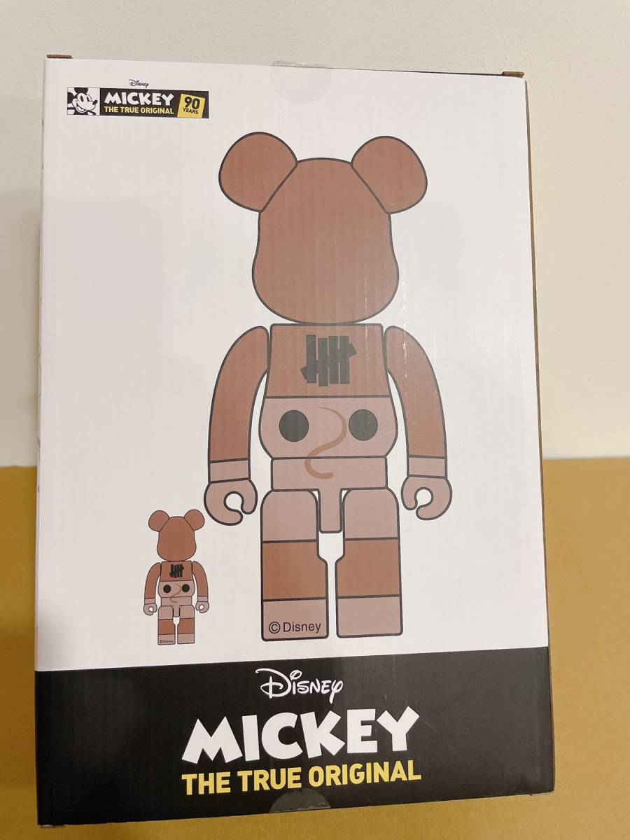 中古 美品 BE@RBRICK UNDEFEATED x MICKEY MOUSE 銅 Ver.100% & 400%　90周年 Disney_画像8