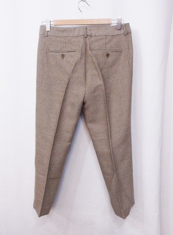  unused goods!lapis Beams LAPIS LUCE cropped pants 38 lame / brown group nm4602200370