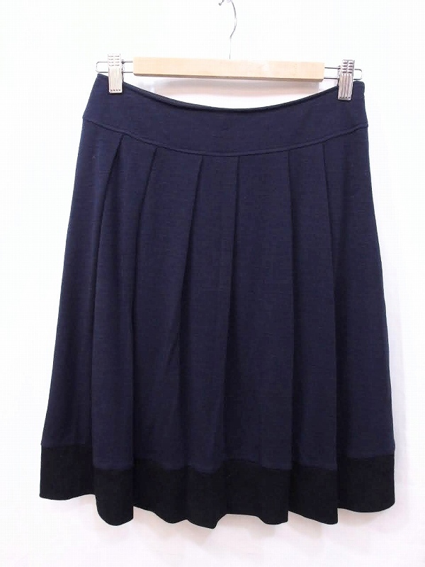 W*Bally Ballsey Wool Плиссированная юбка Bicolor 38 темно -синий/черный NM4020172157