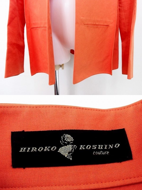  bargain! Hiroko Koshino HIROKO KOSHINO stand-up collar long sleeve jacket orange kz4602200413