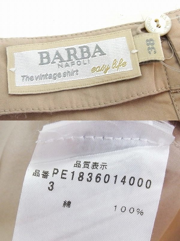 S*バルバ BARBA コットン 半袖ワンピース 38 ベージュ kz4018170766_画像3