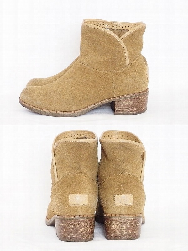 W*アグ UGG スエード キャメル系 22.0㎝ ショートブーツ ブーティ