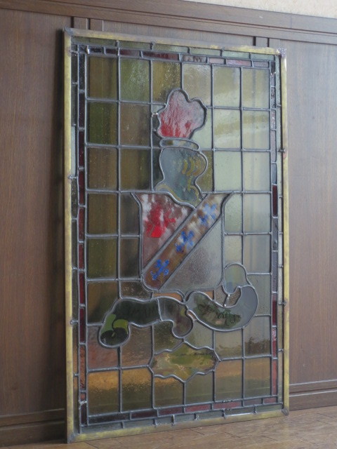  редкий замечательная вещь античный витражное стекло двери W560 x H825/ стекло дверь / раздел промежуток / окно / двери / Taisho / Showa Retro / лед стакан / изделия из стекла / запад изобразительное искусство 