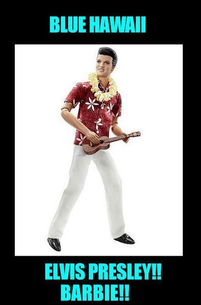 ★エルヴィス プレスリー バービー ドール ブルー ハワイ 人形 Elvis Presley Blue Hawaii Barbie ムービー ukulele_画像1