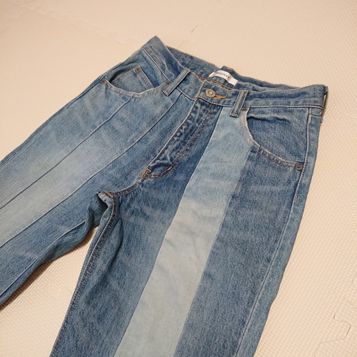 新品 moussy マウジー パッチワーク デニム デニムワンピース - ワンピース