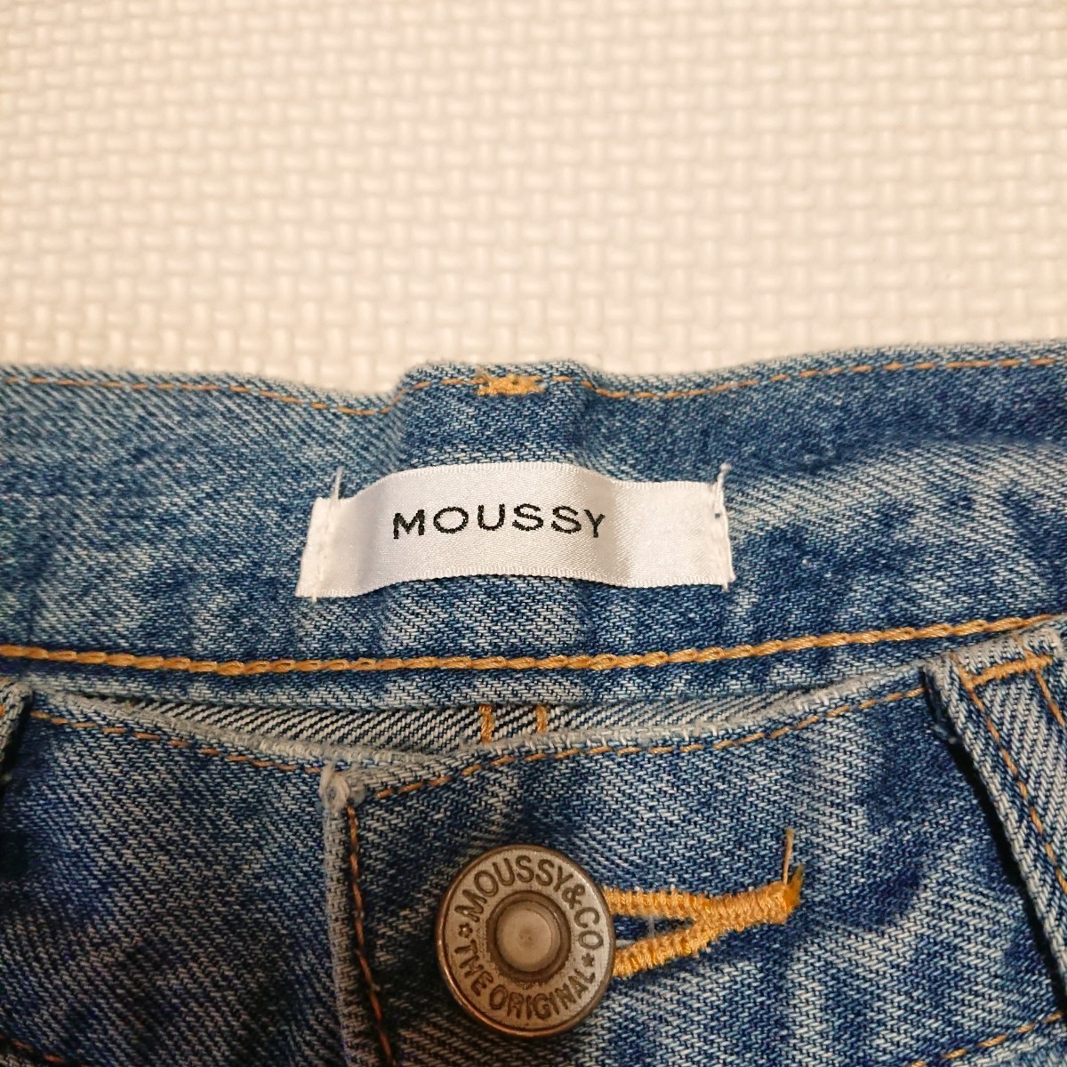 MOUSSY パッチワーク ジーンズ デニム ジーパン カットオフ マウジー ブルー 26_画像6