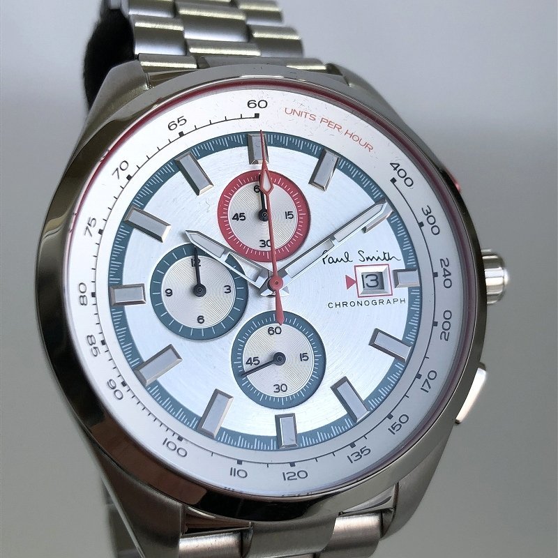 新品 ポールスミス クロノグラフ 腕時計 PS0110018 デイト シルバー文字盤 QZ メンズ 福井県質屋の質セブン_画像9
