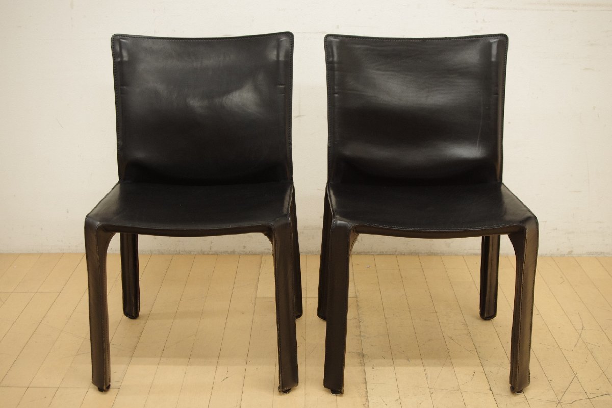 高級 カッシーナ cassina 412 CAB キャブチェア 2脚 マリオ・ベリーニ