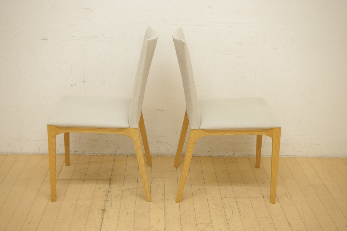 モデルルーム展示品 Cassina IXC. イクスシー LINE ラインチェア アームレス 2脚 ダイニングチェア 食卓椅子 ホワイトアッシュ材 モダン B 3