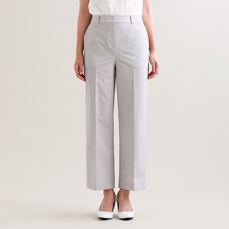 新品 トランスワーク TRANS WORK 【美シリーズ】【ウォッシャブル】クールドッツセットアップパンツスーツ 38(M) グレー 37400円