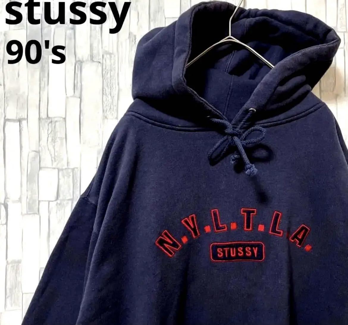 stussy オールド ステューシー 長袖 パーカー スウェット センターロゴ