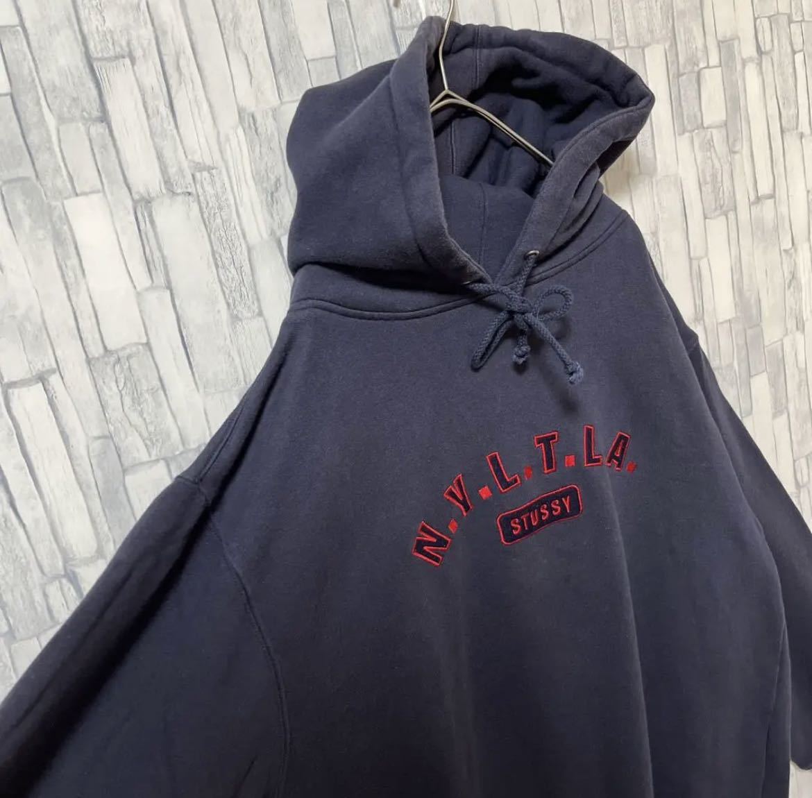 stussy オールド ステューシー 長袖 パーカー スウェット センターロゴ