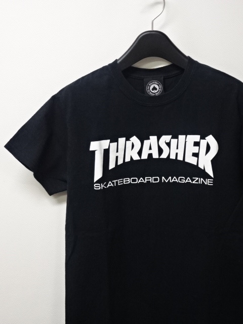 S【THRASHER MAG LOGO TEE BLACK THRASHER SKATEBOARD MAGAZINE Tee スラッシャーＴシャツ THRASHERＴシャツ スケートボード】_画像1