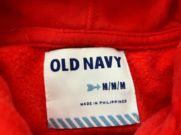 〈レターパック発送〉OLD NAVY オールドネイビー メンズ 裏起毛 フーディー パーカー M コーラルレッド_画像2