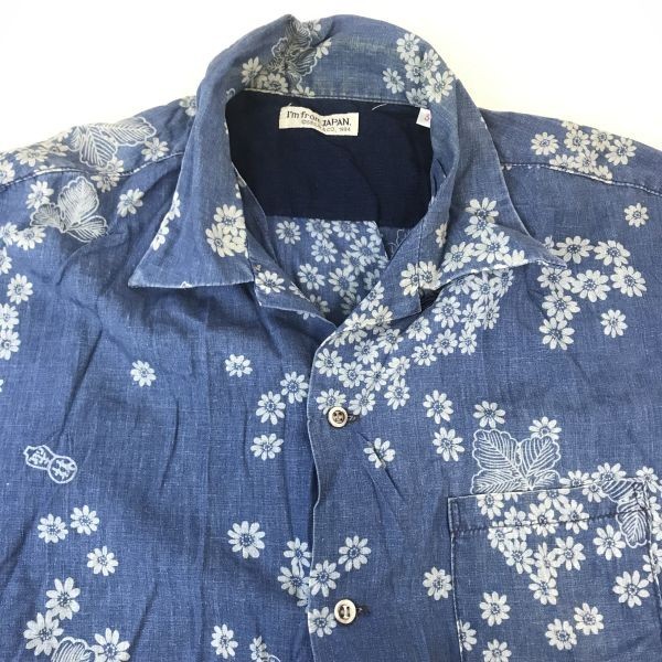 聖林公司:SEILIN/ I'm from JAPAN★半袖シャンブレー/デニムシャツ【Mens size -L/3/アロハ花柄】Tops/Shirts◆BH248_画像3