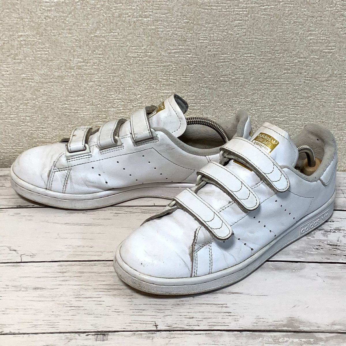 R3513bh【adidas アディダス】STAN SMITH CF スタンスミス ベルクロ S75188 24.5cm スニーカー ホワイト メンズ ローカット 靴 _画像1