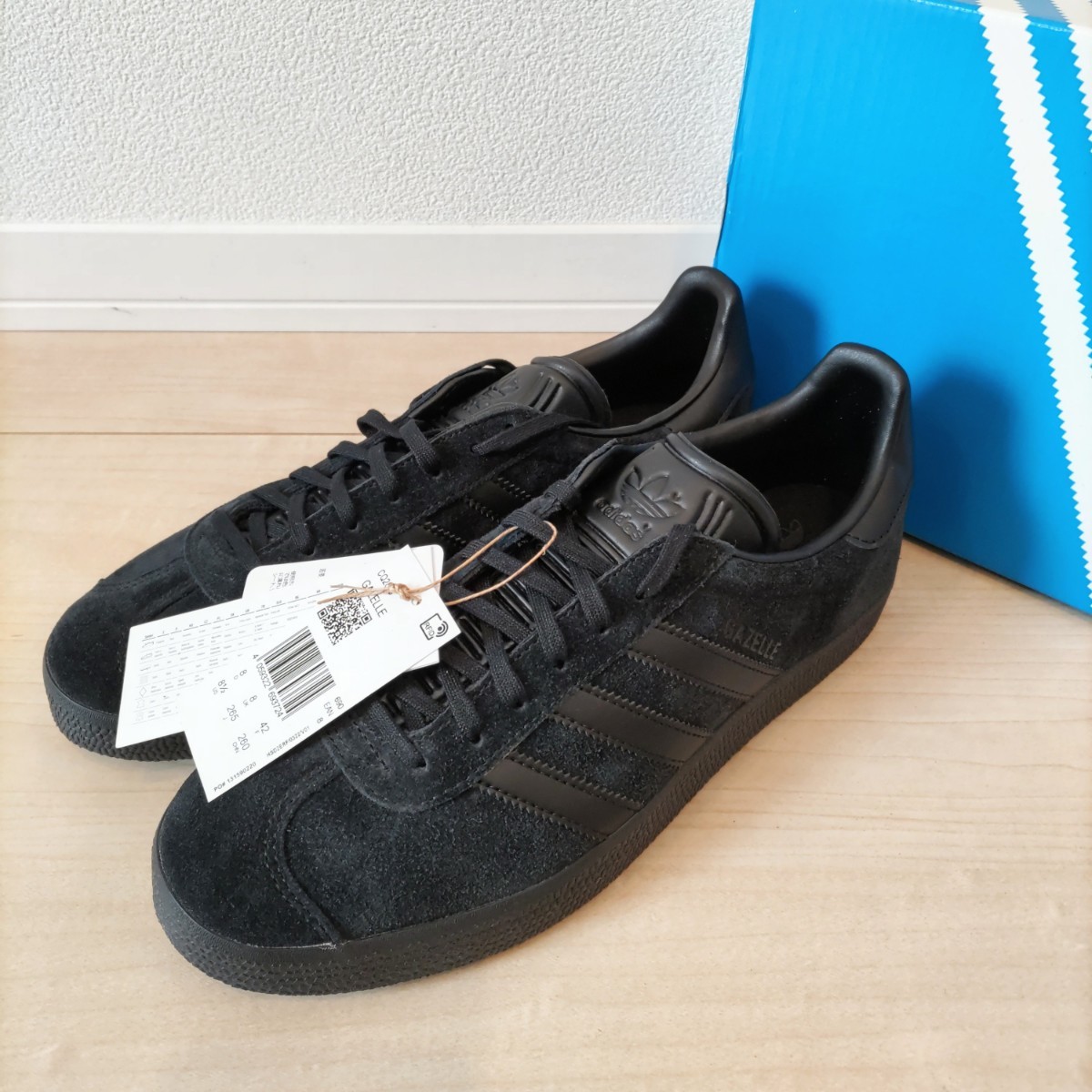 26.5cm adidas GAZELLE アディダス ガゼル 新品 CQ2809 ブラック トリプルブラック コアブラック 人気 復刻 adidas  Originals TRIPLE BLACK