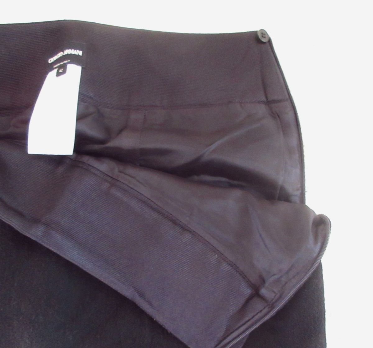  прекрасный товар GIORGIO ARMANIjoru geo Armani необычность материалы переключатель лента tuck колени длина вязаный юбка 42 чёрный черный 034