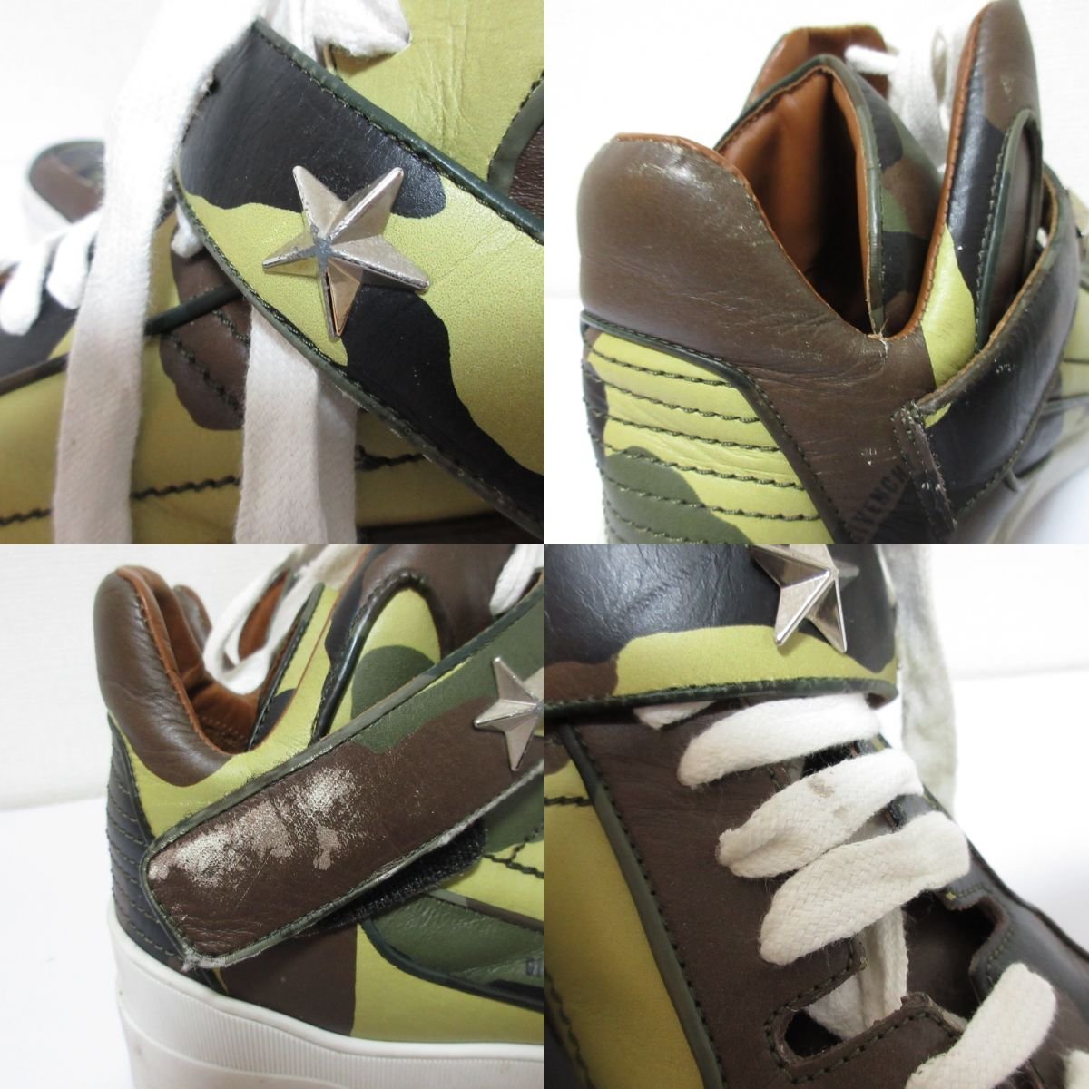 得価お得 GIVENCHY ハイカットスニーカー メンズ カーキ 42 ベルクロ