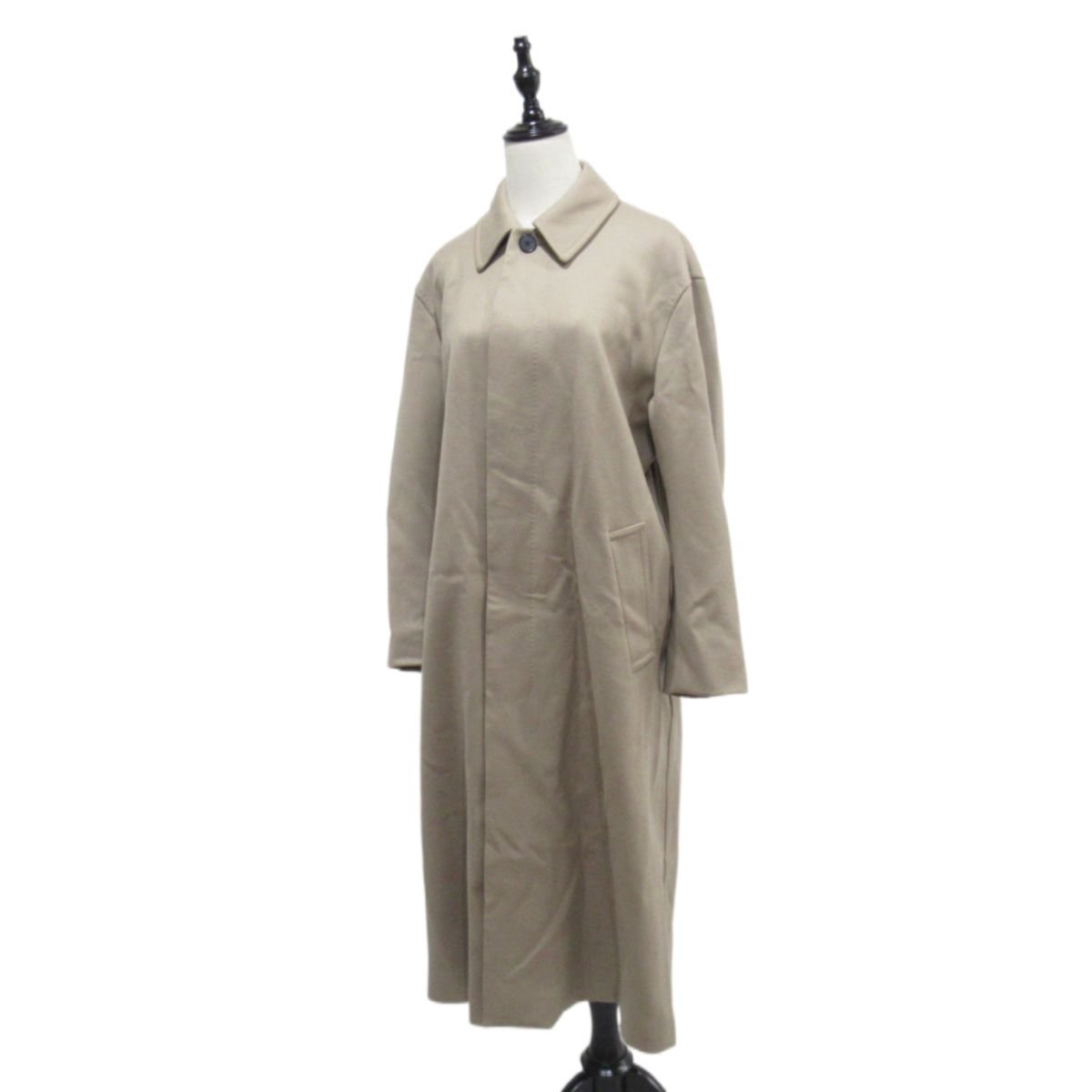  new goods unused BLAMINKbla mink wool oversize long turn-down collar coat 7925-299-0158 36 S rank beige regular price 231000 jpy 