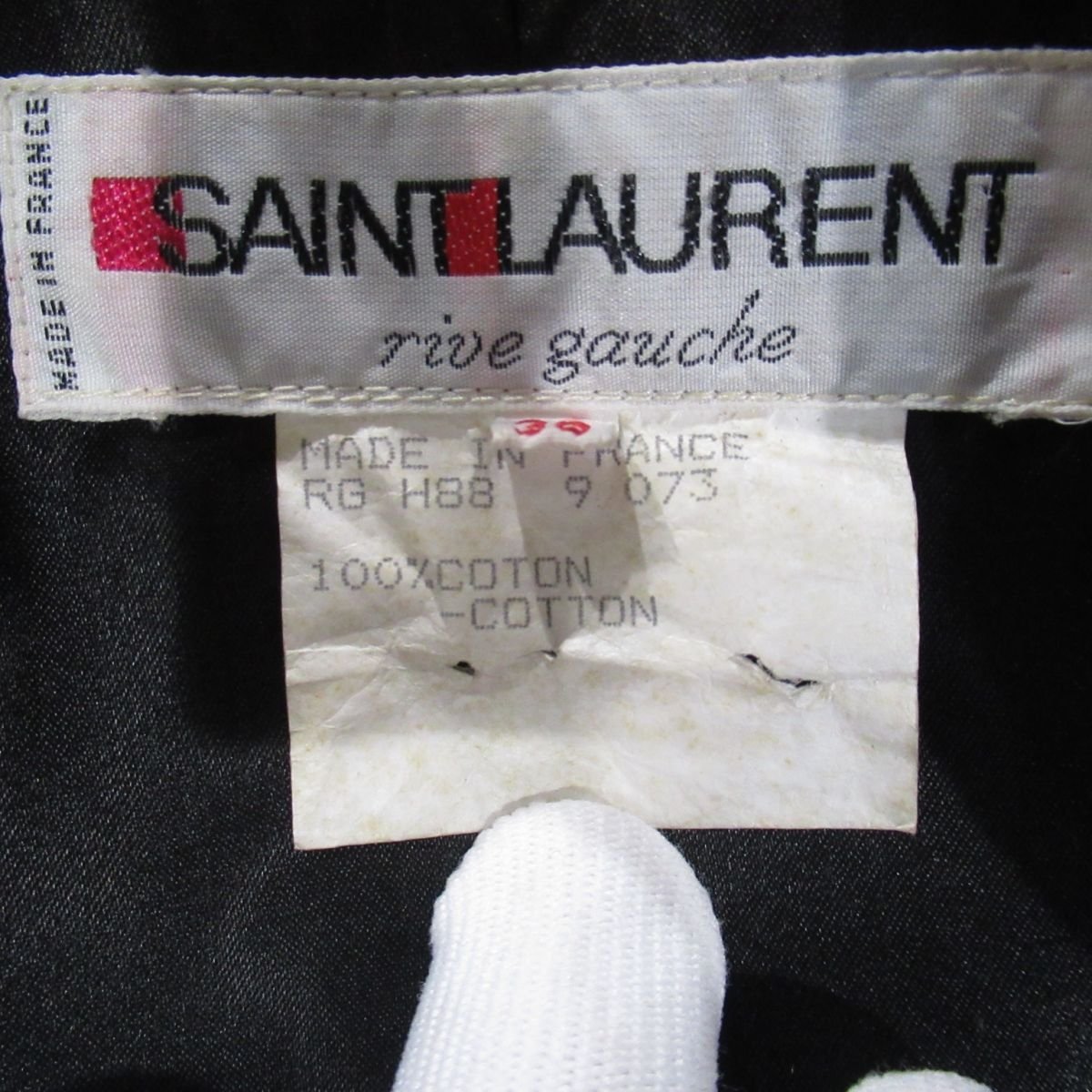美品 SAINT LAURENT rive gauche サンローランリヴゴーシュ フランス製 ヴィンテージ レオパード柄 ロング コート 36 ブラウン ブラックの画像7