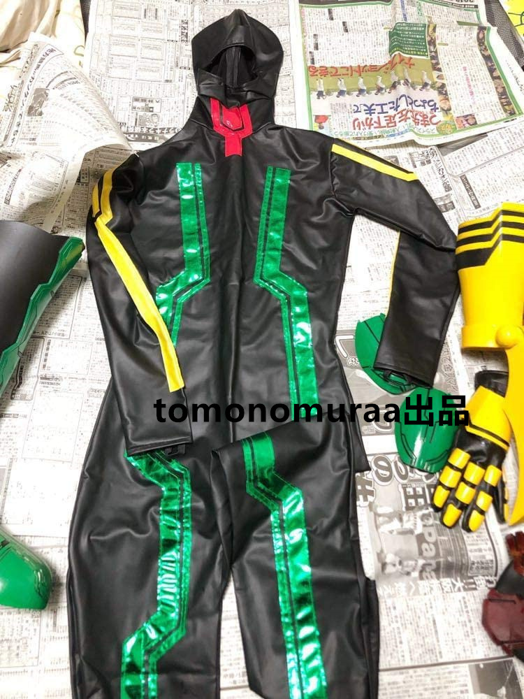美品! 仮面ライダーオーズ 000 仮面 靴 全身タイツ○コスプレ衣装