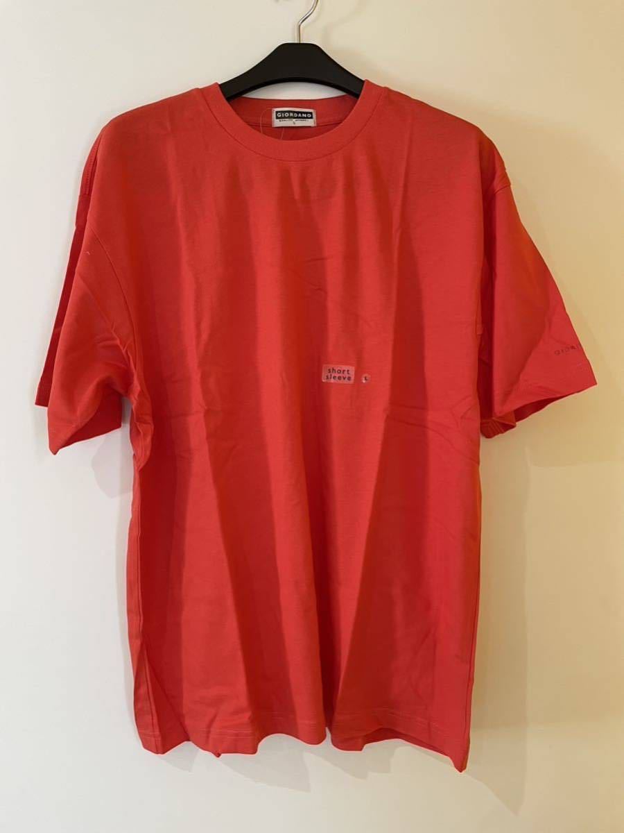 ジョルダーノ　メンズTシャツ　4色セット　サイズL 新品未使用 自宅保管　ピーコックグリーン、コーラルピンク系、黄　黒_画像3