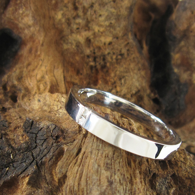 平らな指輪 ダイヤモンド 1粒 石 白金（プラチナ）900 4月誕生石 - 2