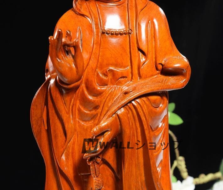 【新入荷仏教美術花梨木 木彫仏像 精密細工 天然木 置物 観音菩薩像　仏像 高さ30cm_画像7