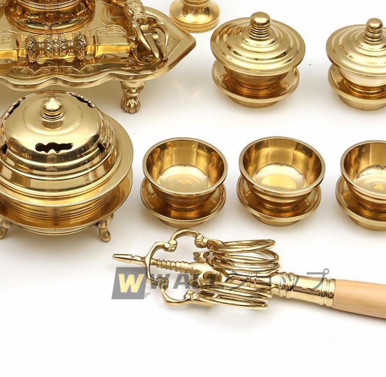 稀少珍品☆密教 法具 一面器 六器一組 仏器一対 華瓶 稀少珍品☆密教 法具 一面器 六器一組 仏器一対 華瓶