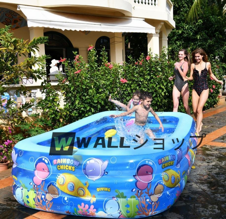 暑い夏に最適 水遊び プール ビニールプール キッズプール ファミリープール エアープール 大型プール PVC素材 子供 家庭用_画像2