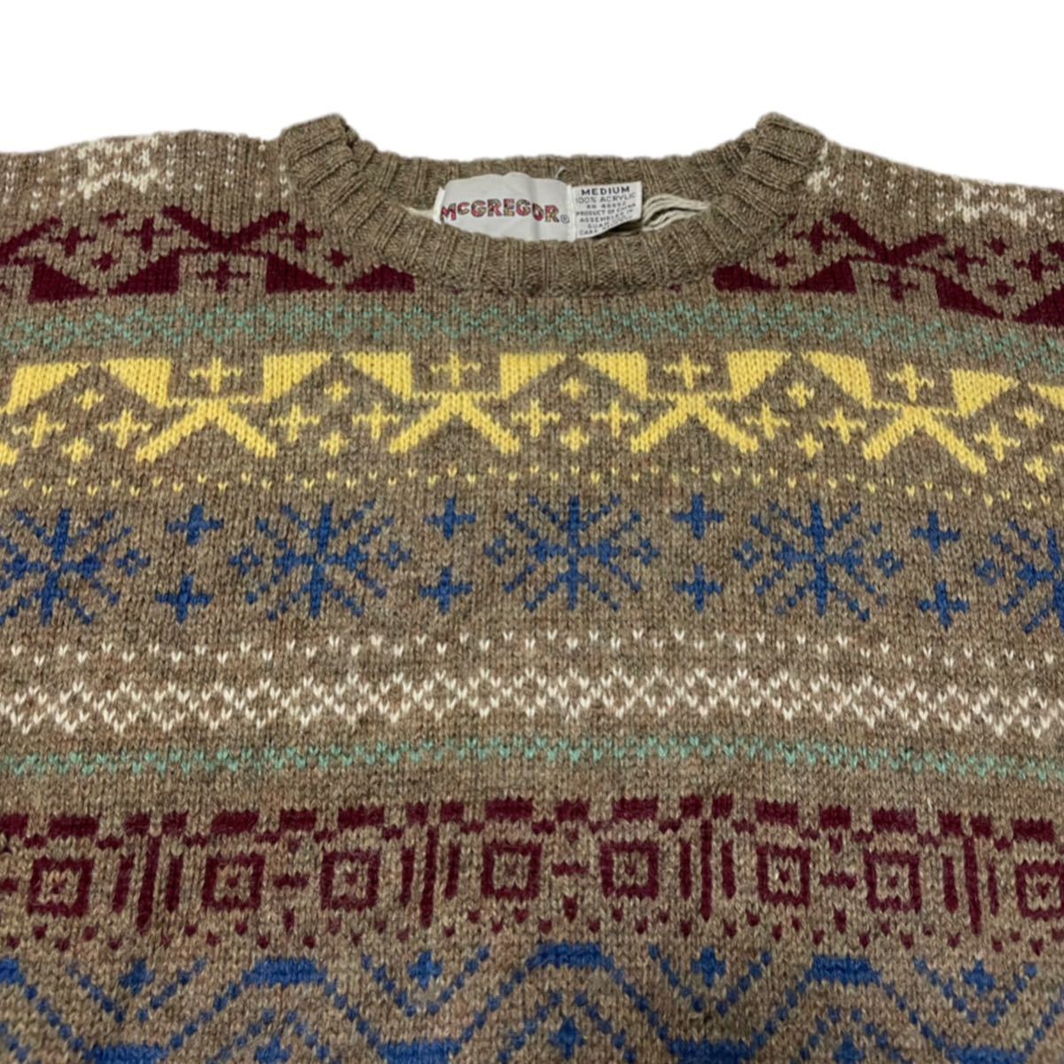 US Vintage 80s McGREGOR 総柄 ノルディック フェアアイル エスニック