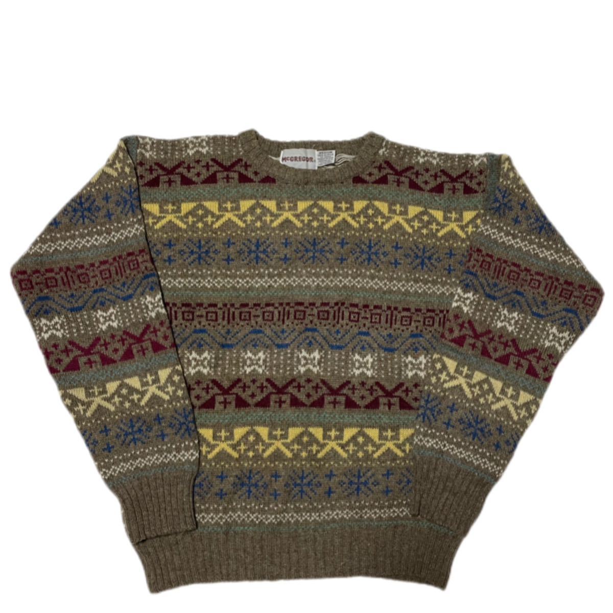 US Vintage 80s McGREGOR 総柄 ノルディック フェアアイル エスニック