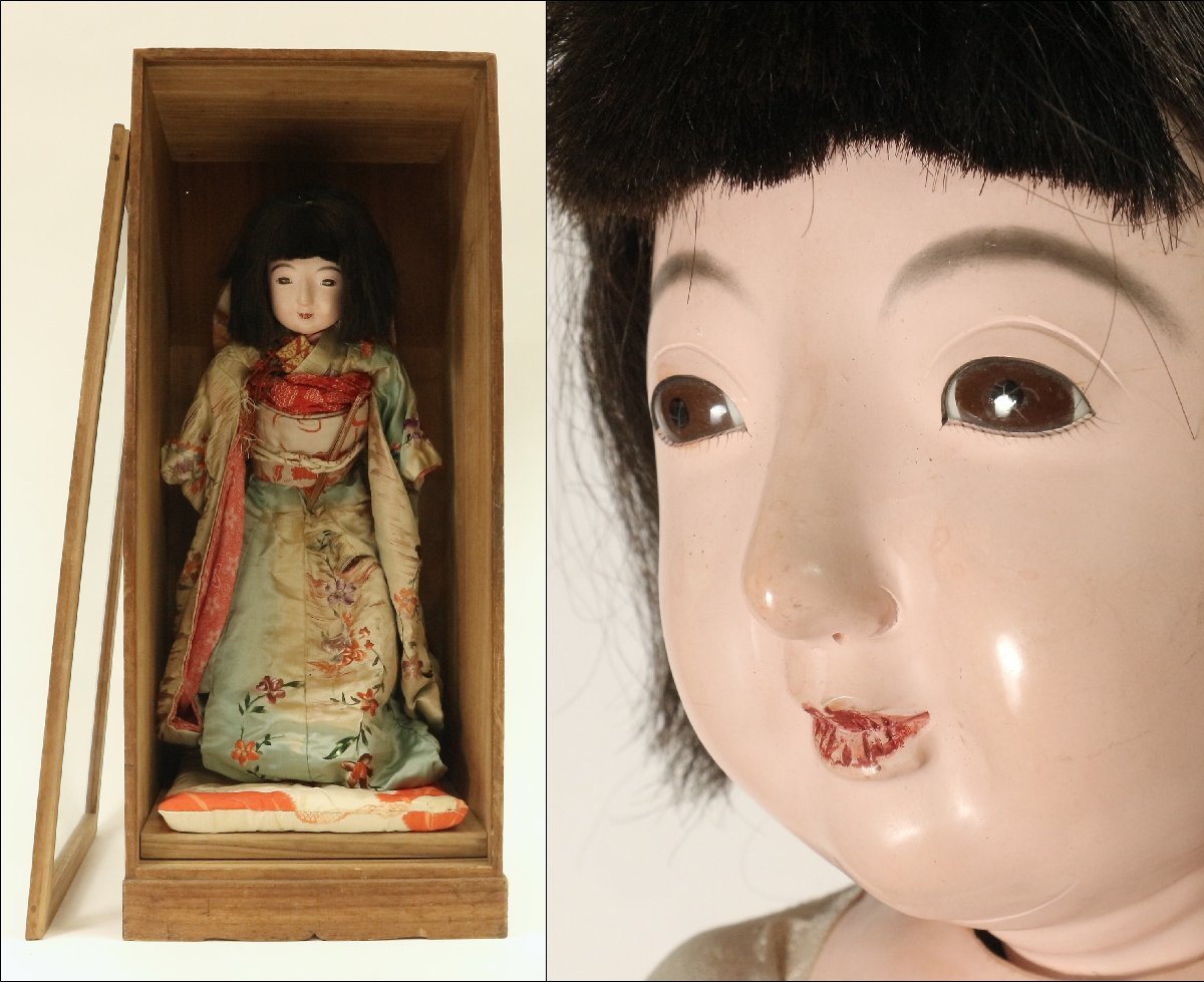 人気の贈り物が大集合 前面ガラス木箱付 作 松竹齋 市松人形 東人形