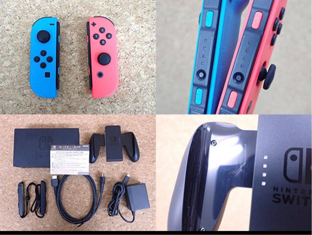 [ used ] old model Nintendo Switch Joy-Con[L] neon blue /[R] neon red HAC-S-KABAA nintendo switch body (NAB80-1)