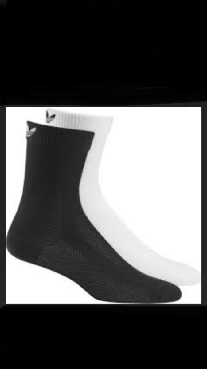 アディダス adidas STRUCTURED SOCKS （ブラック・ホワイト）2足組 25-27cm 送料無料