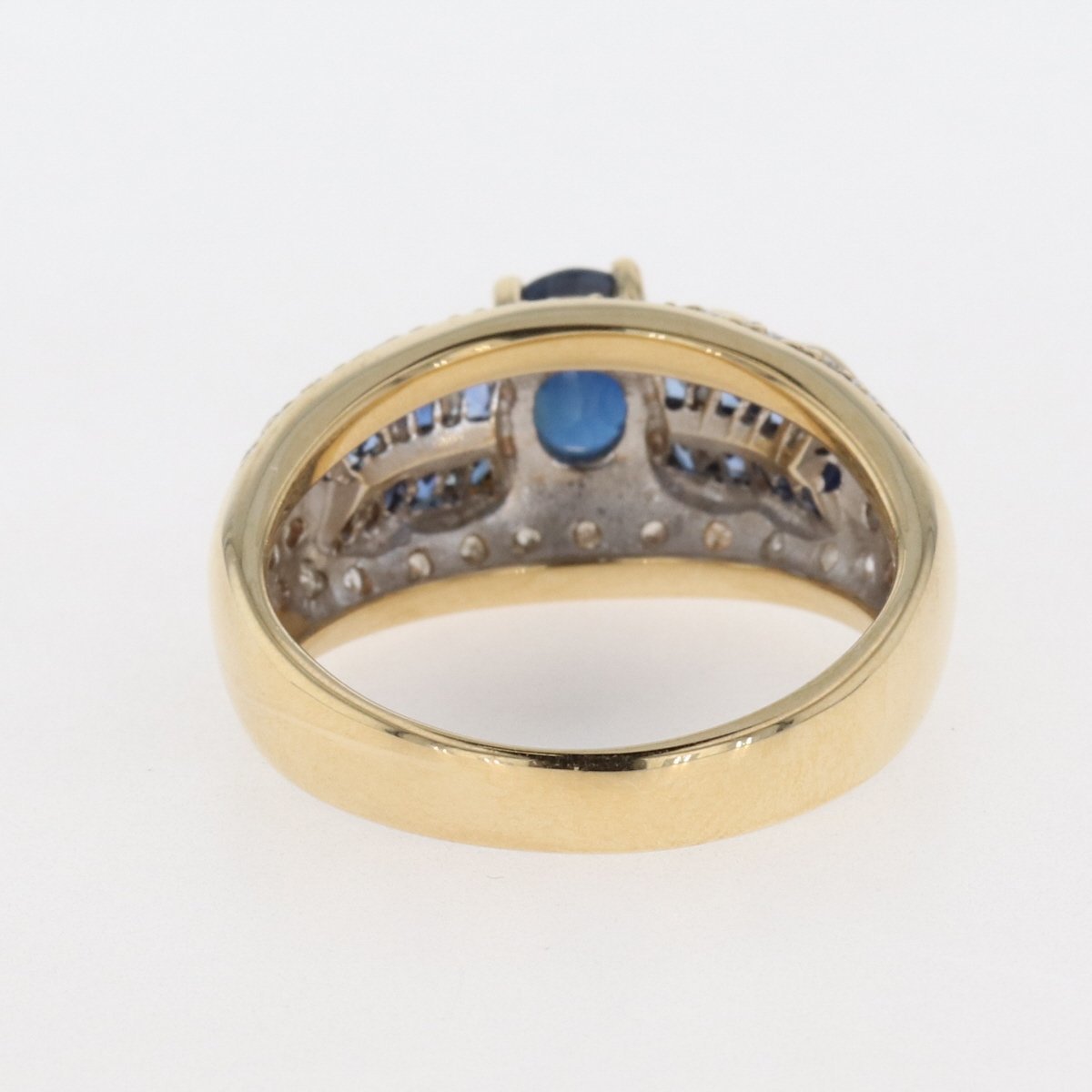 アクセサリー リング サファイア デザインリング K18 指輪 ダイヤモンド イエローゴールド 