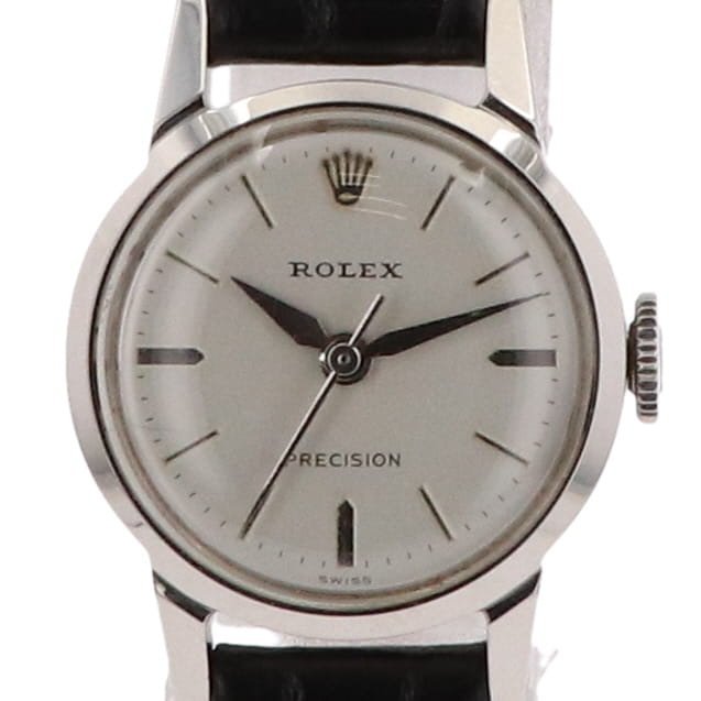 ロレックス ROLEX プレシジョン 9169 腕時計 SS レザー 手巻き シルバー レディース 【】