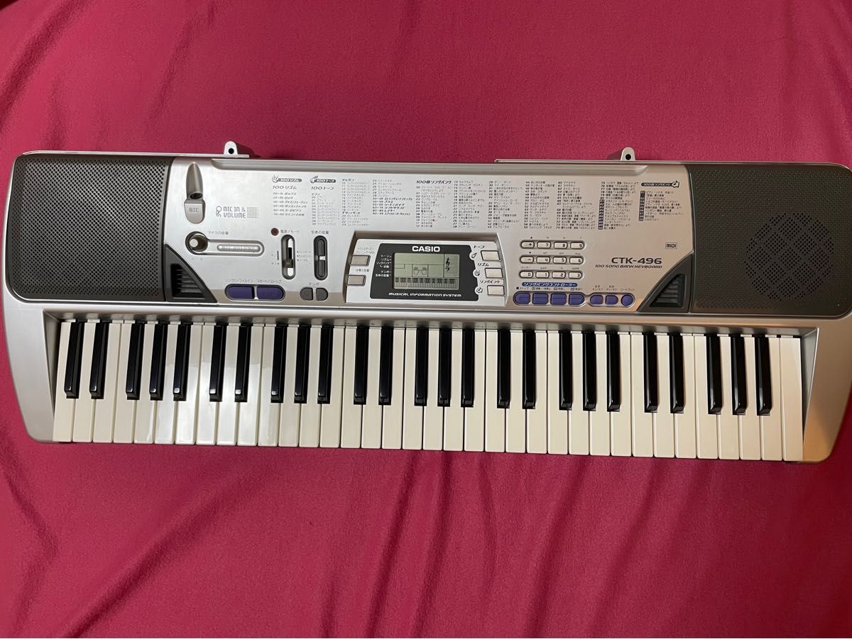 【美品!】CASIO 電子キーボード CTK-496 ★61鍵盤★100音色★100リズム★100ソングバンク!