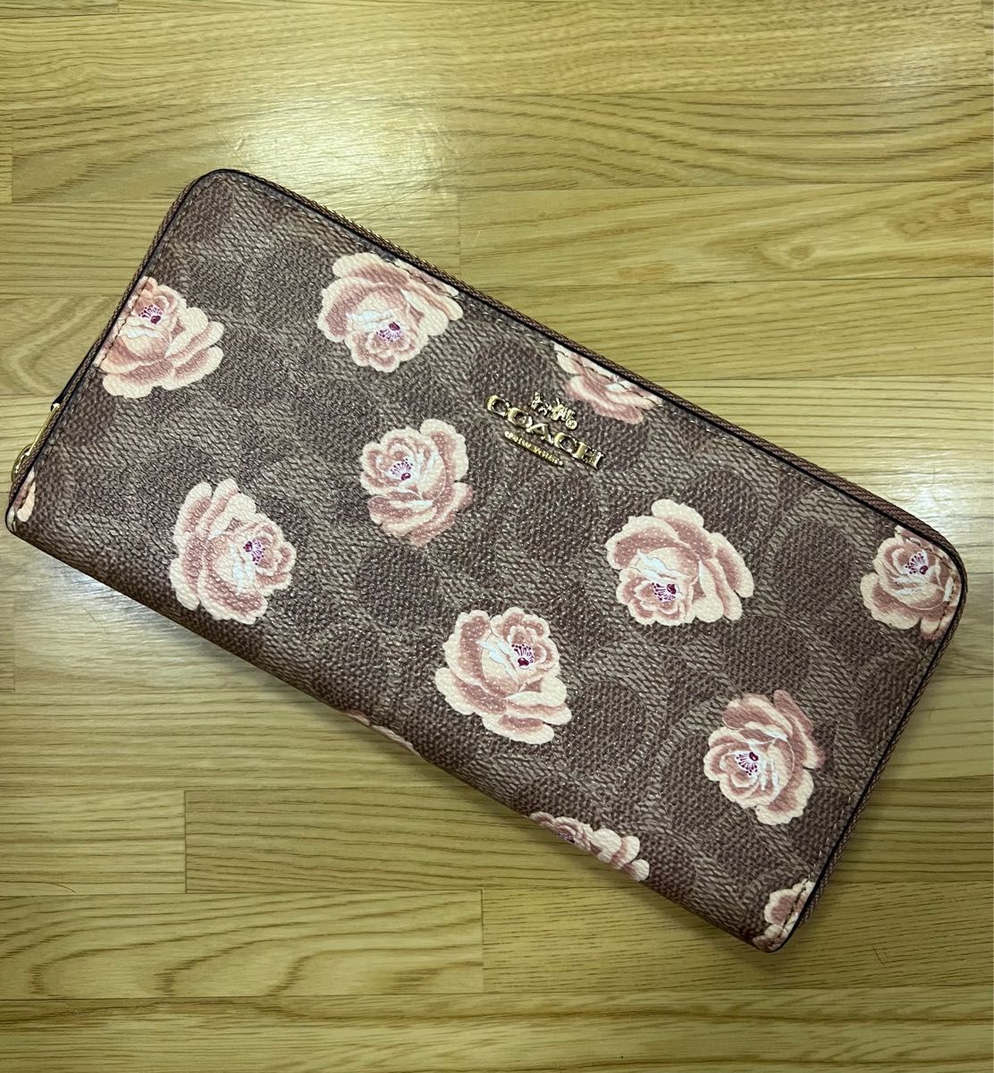 COACH コーチ F31823 シグネチャー ローズプリント ブラウン 花柄 長財布 新品未使用品