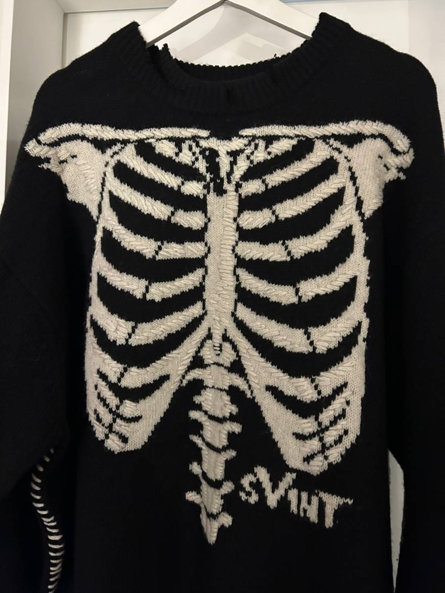SAINT MXXXXXX SAINT MICHAEL X VLONE BONE WOOL KNIT XL