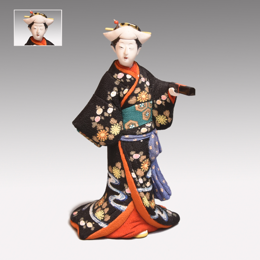 名川春山 戦前作 高さ13cm 昭和初期 日本人形 浅原革世氏旧蔵の品 y1824