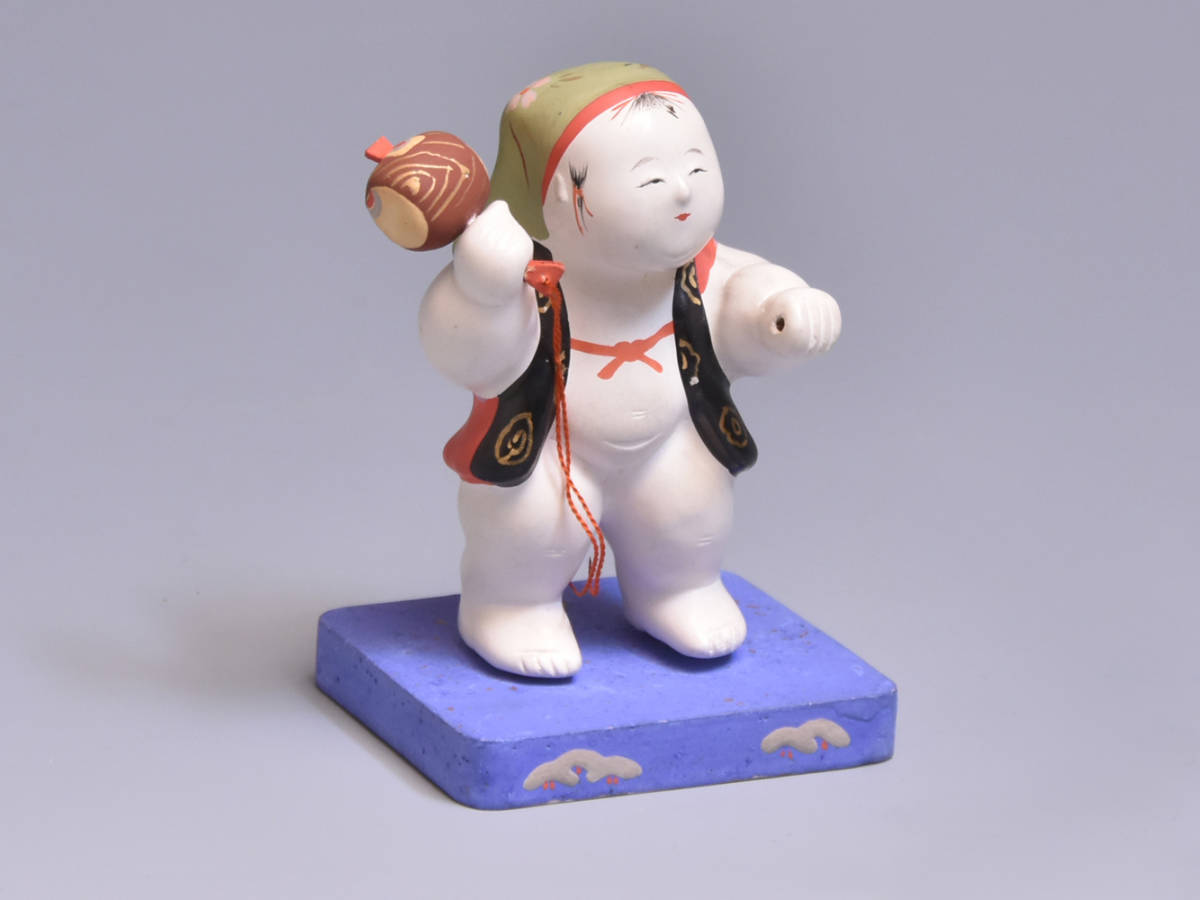 御所人形　打出を持つ童　銘有　日本人形 浅原革世氏旧蔵の品　　y1873_画像2