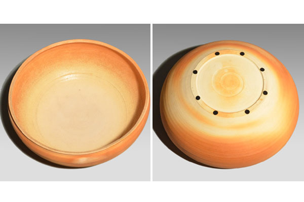  wave many .. warehouse ( work ) Hagi fire color large bowl diameter 37. also box prefecture less shape culture fortune ceramics and porcelain old ceramics and porcelain beautiful goods y2097