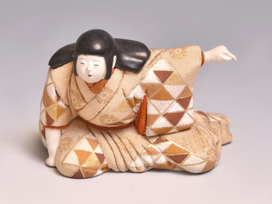  название река весна гора битва передний произведение Edo куклы kimekomi Showa первый период японская кукла .. кожа .. старый магазин. товар y1738