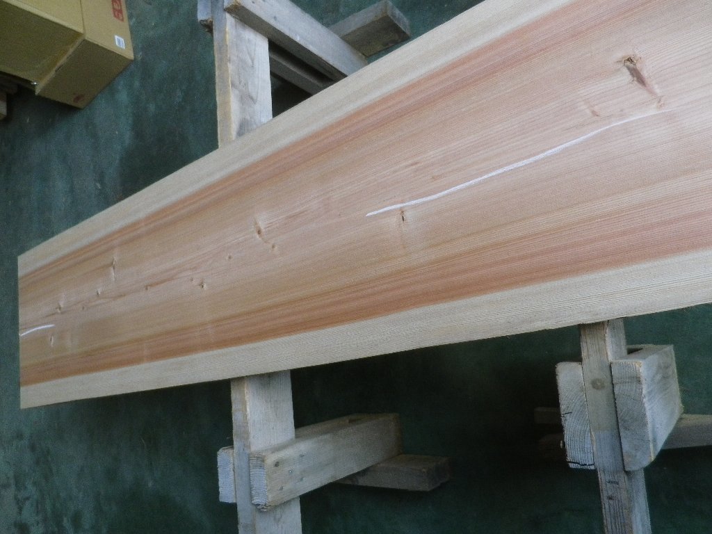 長248*幅46-48*厚4.4 杉246の木材木工材,一枚板自然木無垢材ＤＩＹ テーブル天板 スギの画像8