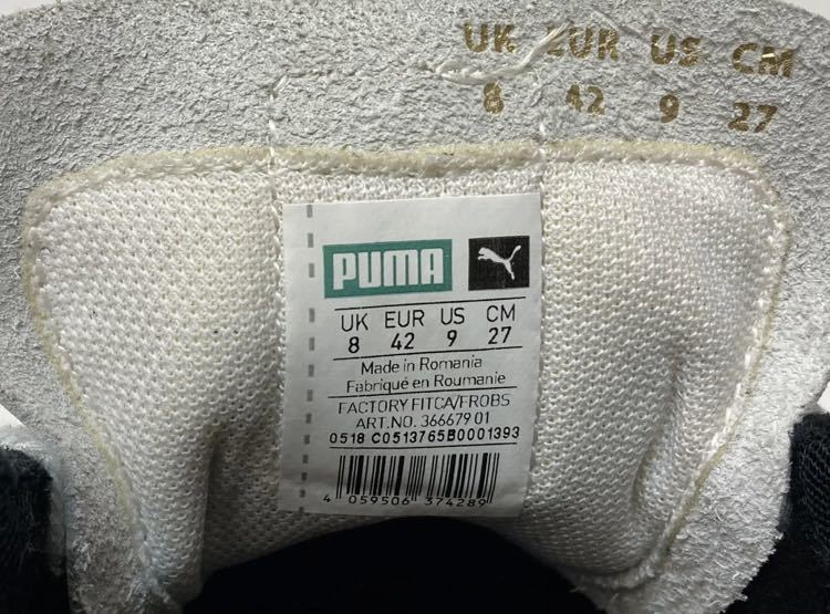 未使用品！ルーマニア製 PUMA プーマ TE-KU PRIME スウェードレザー 復刻 EUROメイド スニーカー 黒 ブラック/9(27.0)◆完売モデルの画像5