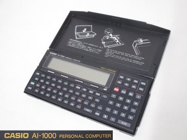 W8061S CASIO AI-1000 ポケットコンピューター ポケコン 日本製 ★ ROM CARD OM-52C付き 未チェックのためジャンク