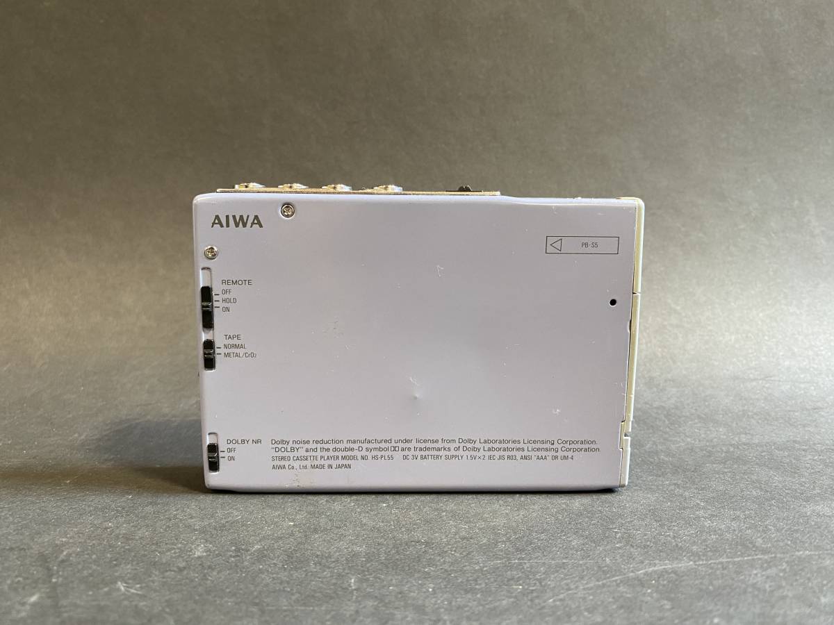 AI1 通電確認済 AIWA HS-PL55 ステレオカセットプレーヤー オーディオ カセットテープ レトロ ビンテージ コレクション アイワ ポータブル_画像4